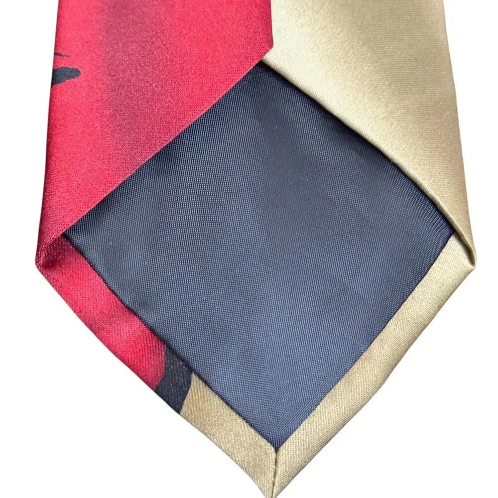 J Jerry Garcia Capillaries Collection 52 Satin Red Abstract Print Neck Tie 3.25